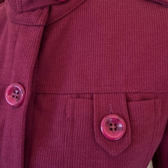 Marloca Raspberry Button Down NEW Size Large Gorgeous Lined Jacket belted - Picture 6 of 16